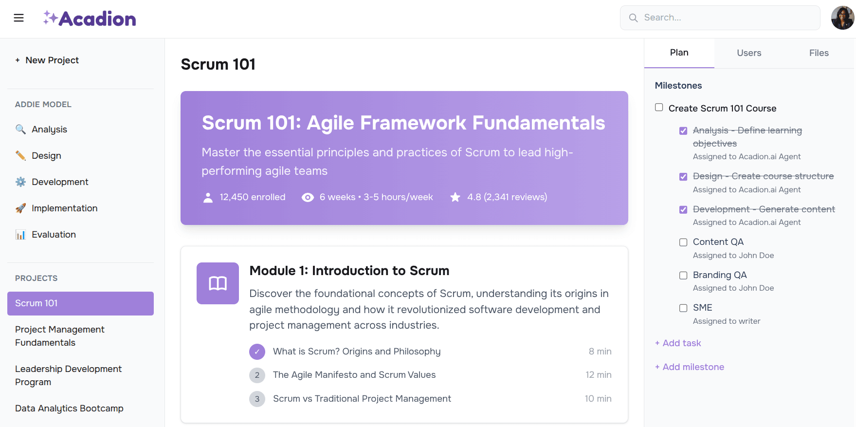 Dashboard Preview - Your complete course creation workspace