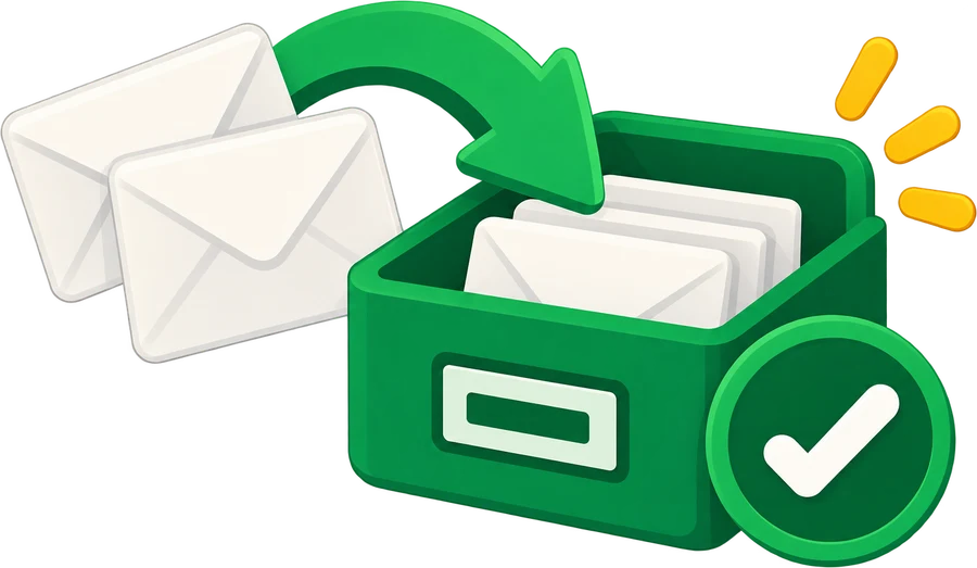 Archived Mailchimp contacts kept safe in a drawer, ready to restore